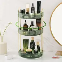 Rotating Makeup Organizer for Vanity Make Up Storage Box for Bathroom Counter Clear Cosmetic Toiletry Dresser Spinning Holder 1