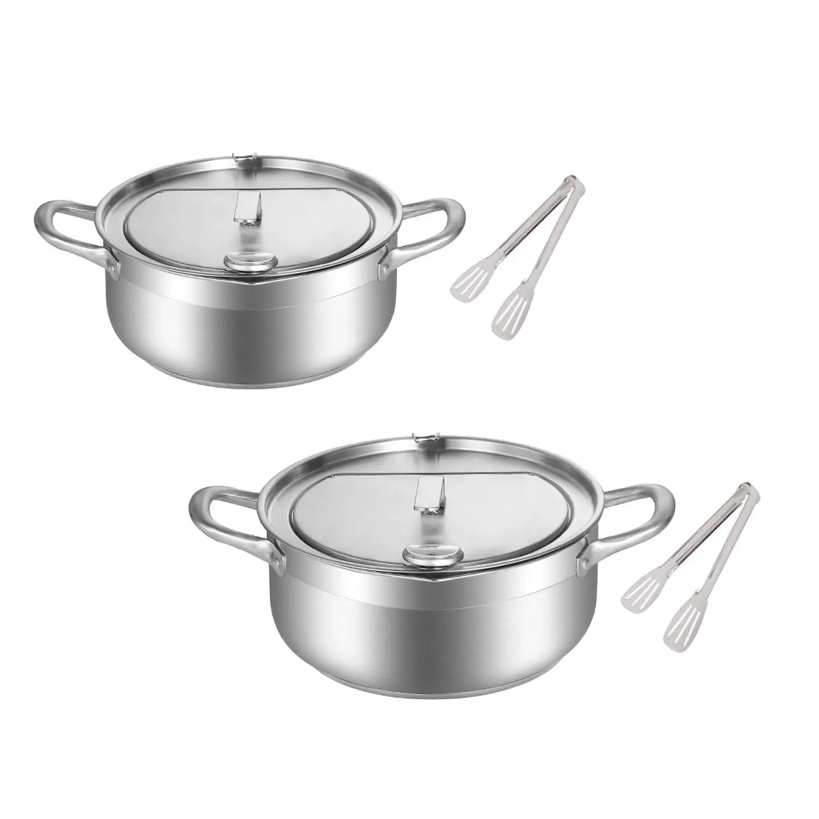 Stainless Steel Frying Pot Frying Chicken Pot Temperature Control Easy to Clean Small Fryer Oil Frying Pan for French Fries