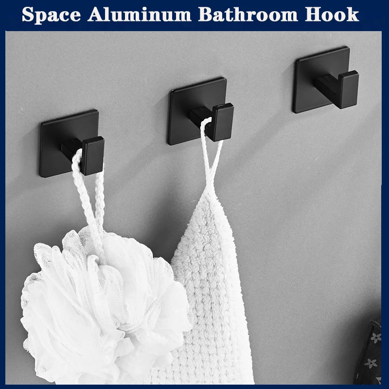 Adhesive Hooks 1/4pcs Self-Adhesive Wall Hooks Hanging Keys Clothes Hanger Door Robe Hook Coat Rack Towel Holder