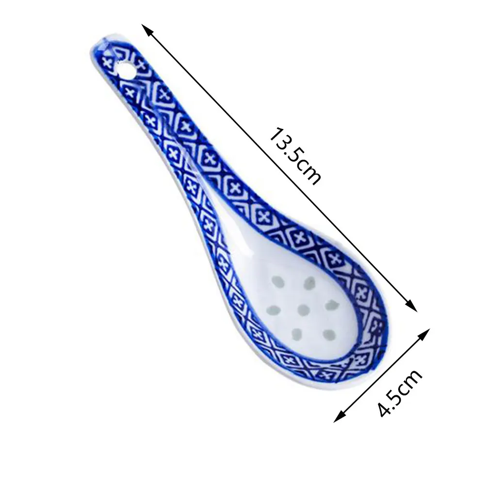 Soup Spoon 1PC Porcelain Ceramics Chinese Style Blue And White for Kitchen Tableware for soup spoon,porcelain spoon