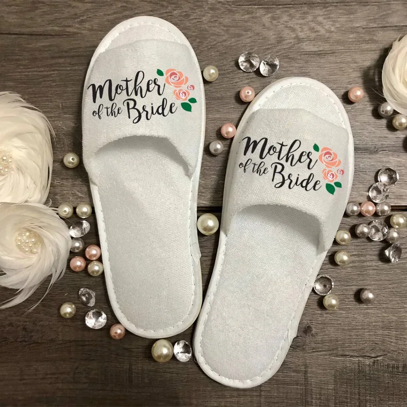 PGN ART Women's Bride & Bridesmaid Slippers - Fluffy Plush Flip Flops, Bachelorette Party Gift, Wedding Shower, Anti-Slip - View #2