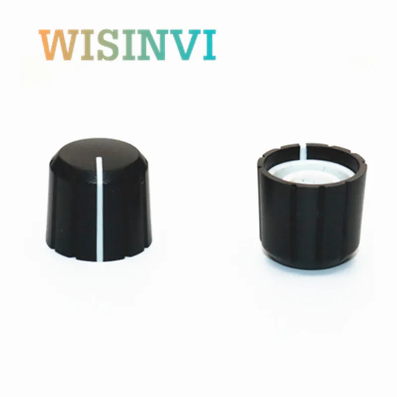 10 шт. переключатель потенциометра, колпачки переключателей энкодера Roatry, черная пластиковая ручка, 15x13,5 мм, половинный вал, тип сливового вала