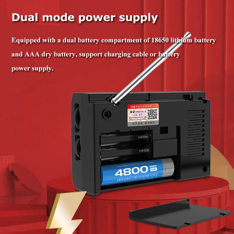 Mini Portable FM AM SW Radio Stable Signal Full Band Radios Receiver with Full Range Speaker Support Headset Play Long Endurance