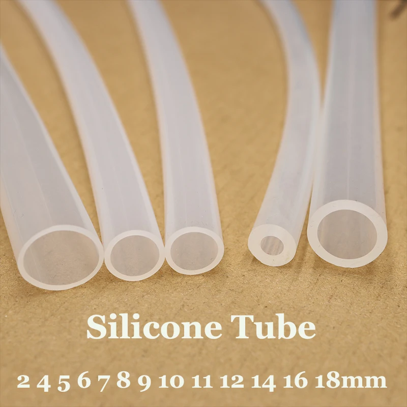 Silicone Tube 1/5M Silicone Rubber Pipe Transparent Water Hose Aquarium Pump Hosing 2-14mm Flexible Nontoxic