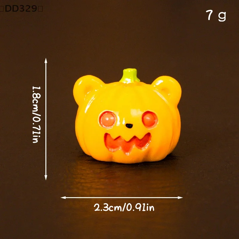 〔DD329〕8pcs Halloween Micro Landscape Miniature Figurine Resin Craft Mini Fairy Garden Ornament Pumpkin Ghost Decoration