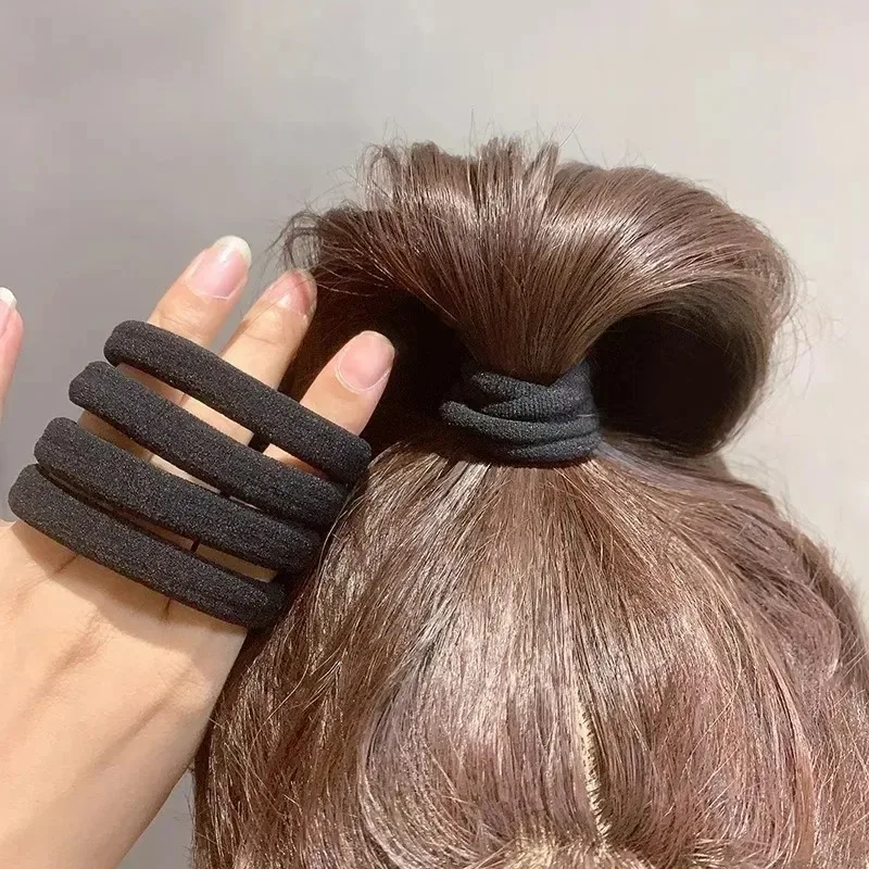 High Elastic Hair Bands for Women Girls Black Basic Hair Tie Headband Simple  Ponytail Holder Headwear Hair Accessories