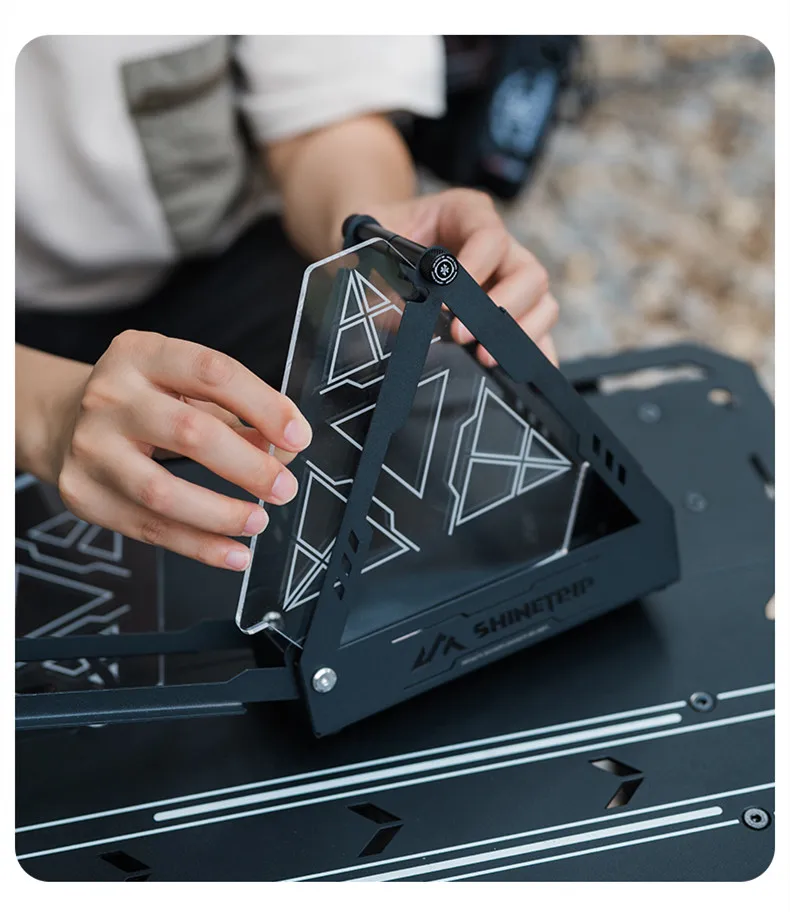 Outdoor Taktische Dreieck Lampe Box ShineTrip Camping Edelstahl Acryl Beruf Military-Grade Licht Matrix Lagerung Fall – Detail 5