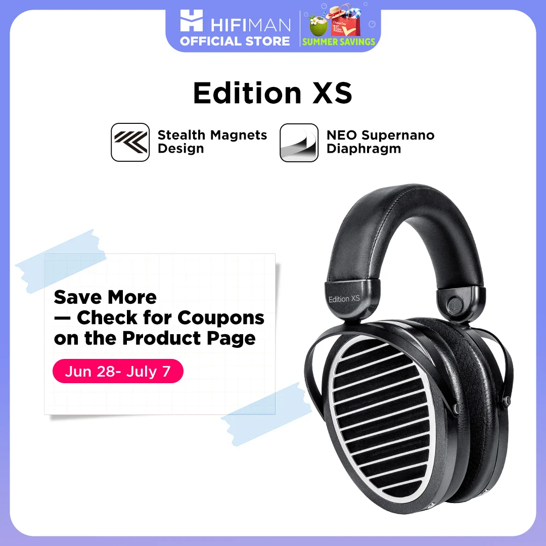 HIFIMAN Edition XS Full-Size Over-Ear Open-Back Planar Magnetic Hi-Fi Headphones with Stealth Magnets Design Adjustable Headband