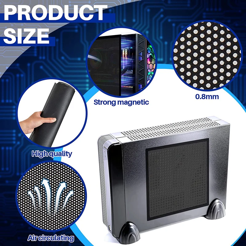 30X50CM 50X50CM Dustproof Computer Mesh PVC Net Cover Guard for Fan Cooler Case Chassis Dust Filter Network clean 0.3mm 3