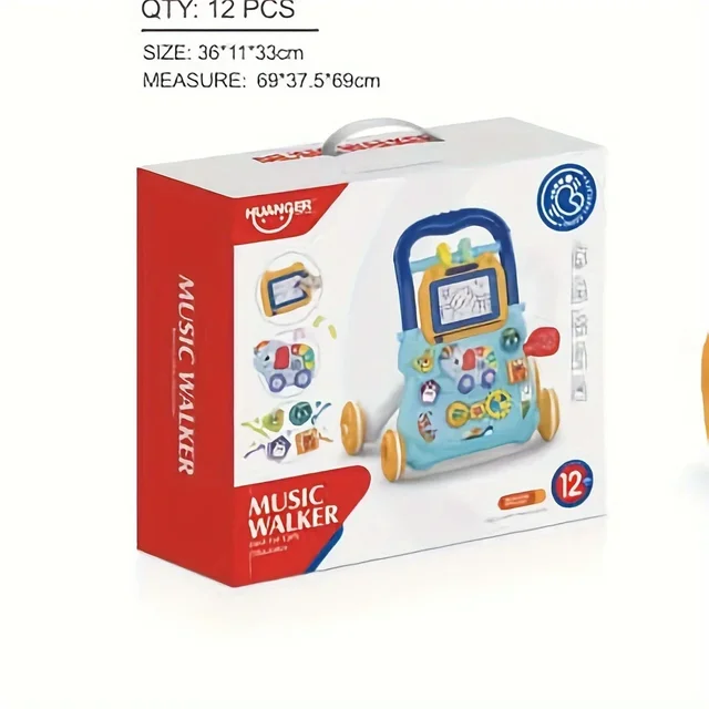0-12 Months  Multifunction Toddler Trolley Musical Drawing Walker Exercise Hearing Learn Walk Hand Push Walker Early Educational 5