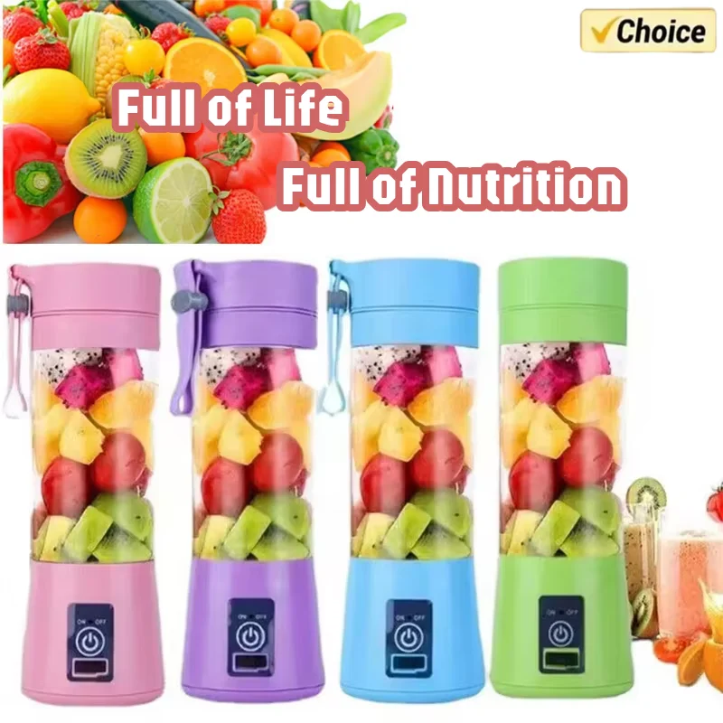 fruit juicer Portable Mini Blender for Shakes and Smoothies Rechargeable USB 380ML Traveling Fruit Juicing Cup