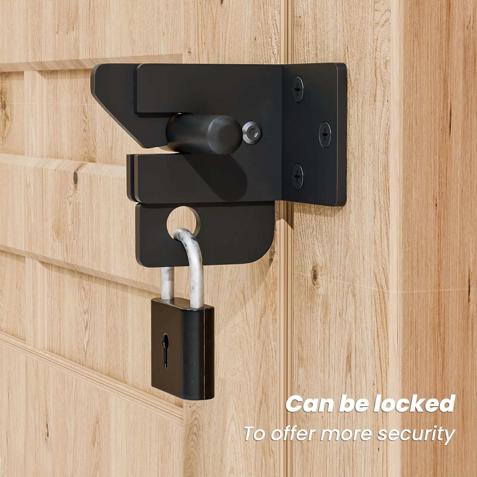 Automatic Gate Latch for Wooden Fence Self Locking Gate Lock Gravity Lever for Wood Fence Gate Door Latches Black door latch