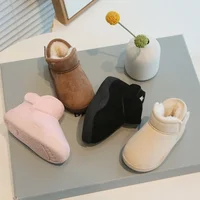 Baby Girls Boys Snow Boots Children Winter Boots Kids Outdoor Plush Cotton-padded Shoes Soft-soled Non-slip Infant Toddler Shoes 2
