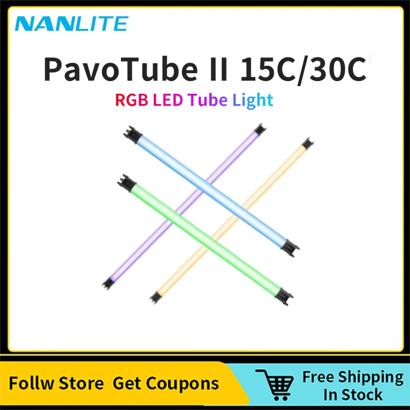 

Nanlite PavoTube II 15C / 30C RGB LED Light Tube RGB Mode With App Control for Live Photo Video Film Production DMX
