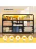 Dresser for Bedroom with LED Lights and Charging Station 7 Drawer Dresser with Open Shelf Fabric Bedroom Dressers and Ch 4