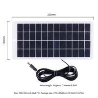 Panneau solaire 12V en polysilicium 10W, chargeur solaire laminé EVA avec mousqueton de Port DC pour batterie 3.7V/lampe de jardin 5