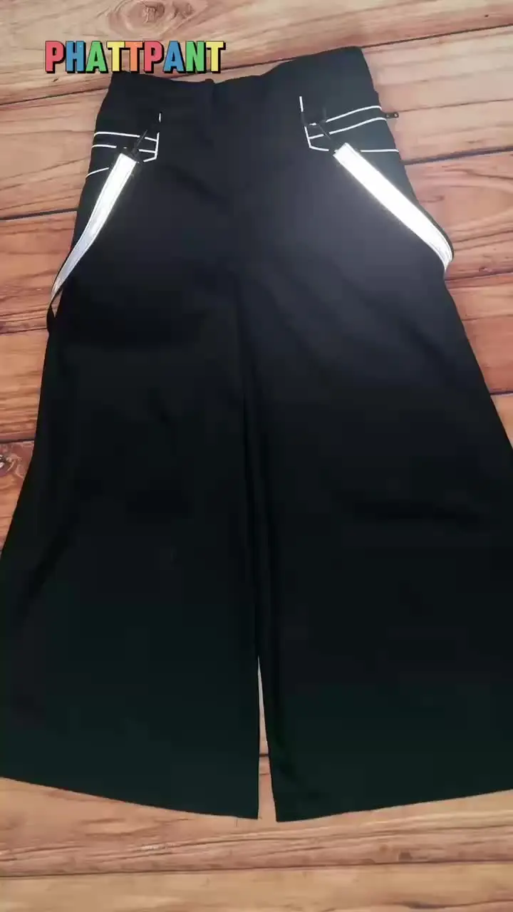 PHATTPANT Shuffle Pants Calça Phat lisa preta sem acabamento