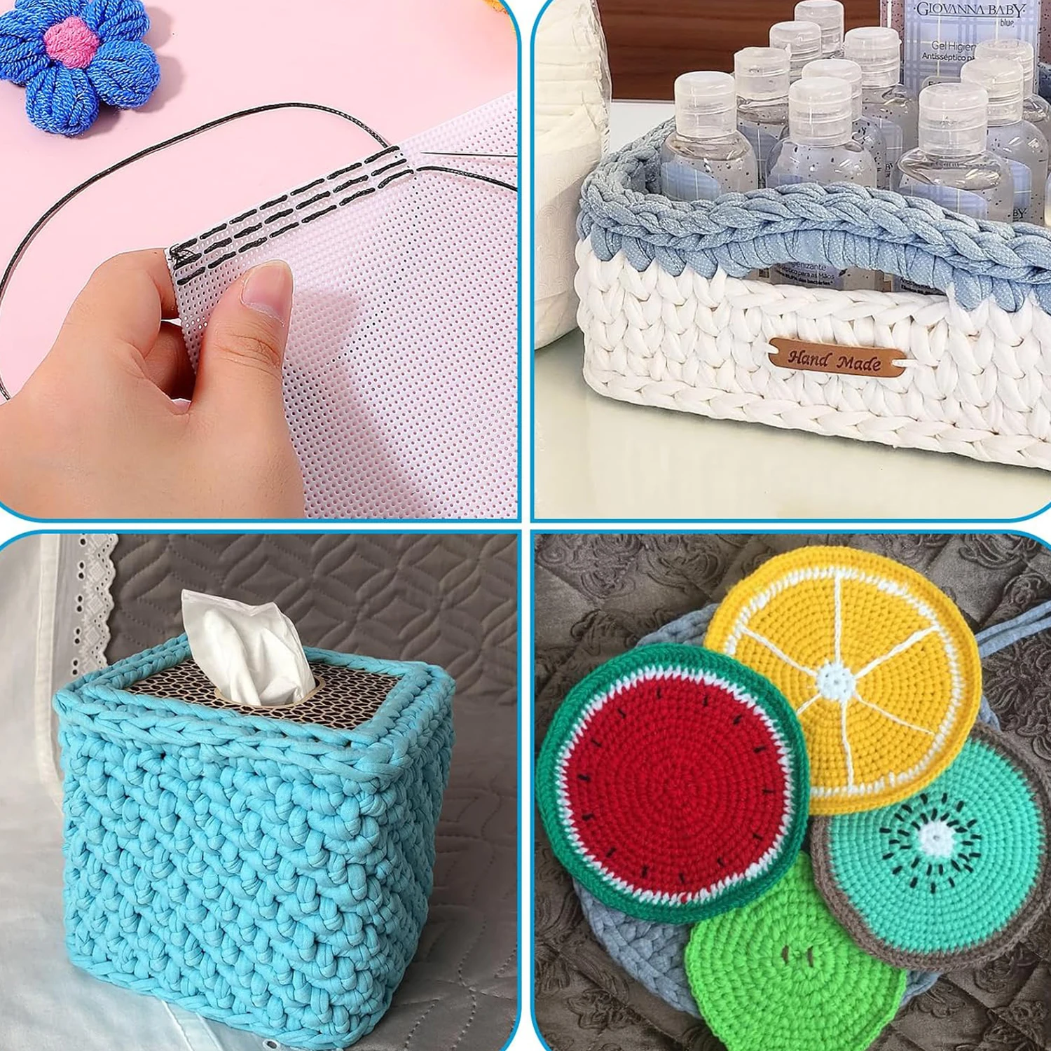 1-4Pcs Plastic Canvas Sheets 14Count Plastic Mesh Fabric Cross Stitch Canvas Eye Mesh for Embroidery DIY Handicraft Knit