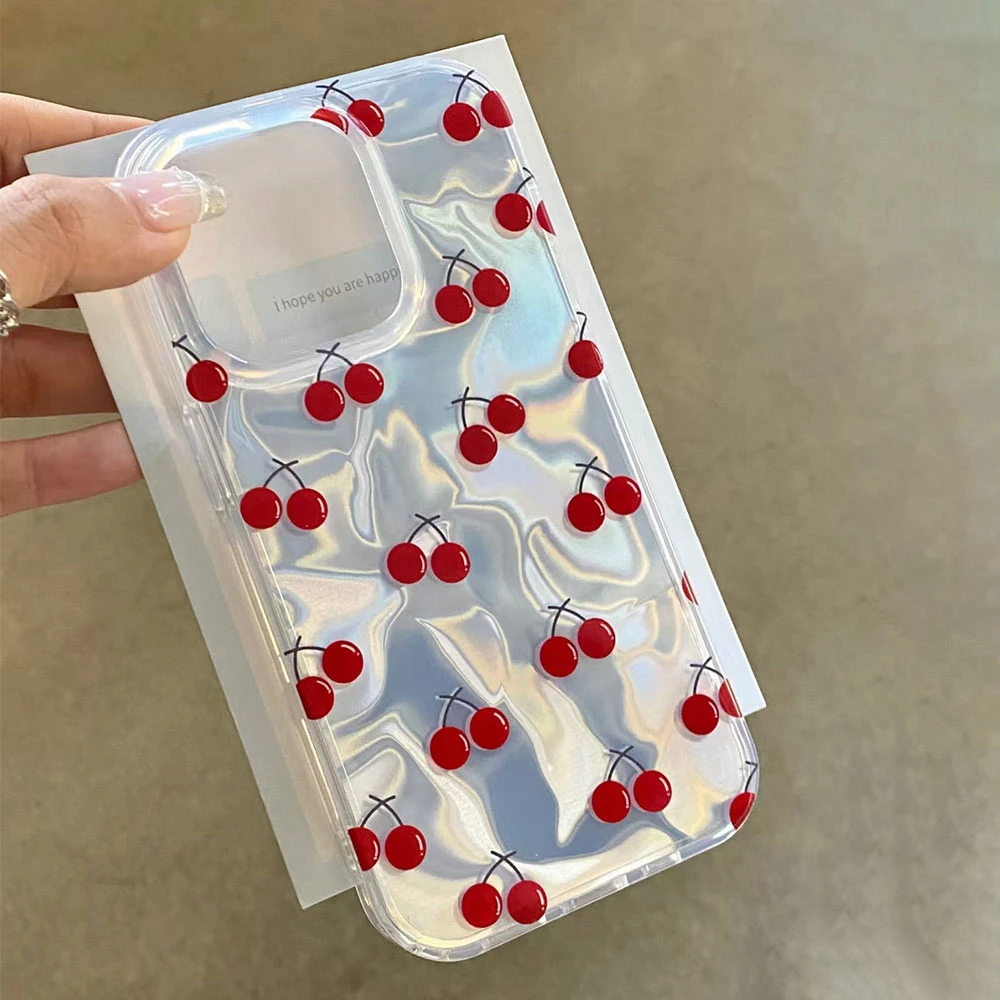 Red Cherry Summer Fruit Silicone Phone Case
