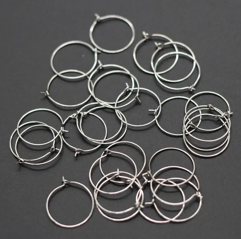 100pcs 20MM 25MM 30MM 35MM Round Loop Hoop Circle Earrings Iron Wire Earring Blank Ear Hook for DIY Earring Jewelry Findings 4