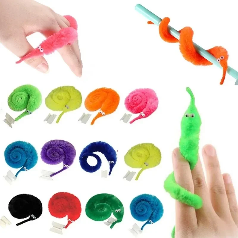 

Funny Worm Magic Props Toys for Children Kids Beginners Wiggly Twisty Worm with Invisible String Party Games Trick Toys 1pc