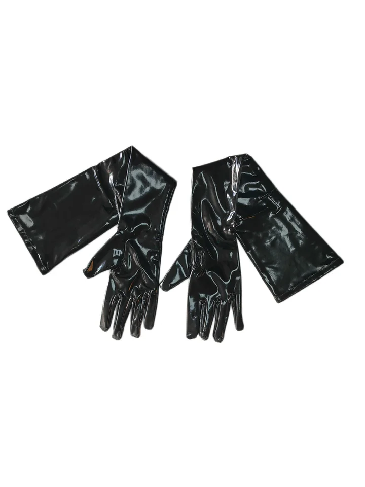 FEOYA Women's Shiny Lace Long Gloves Elbow Length Costume