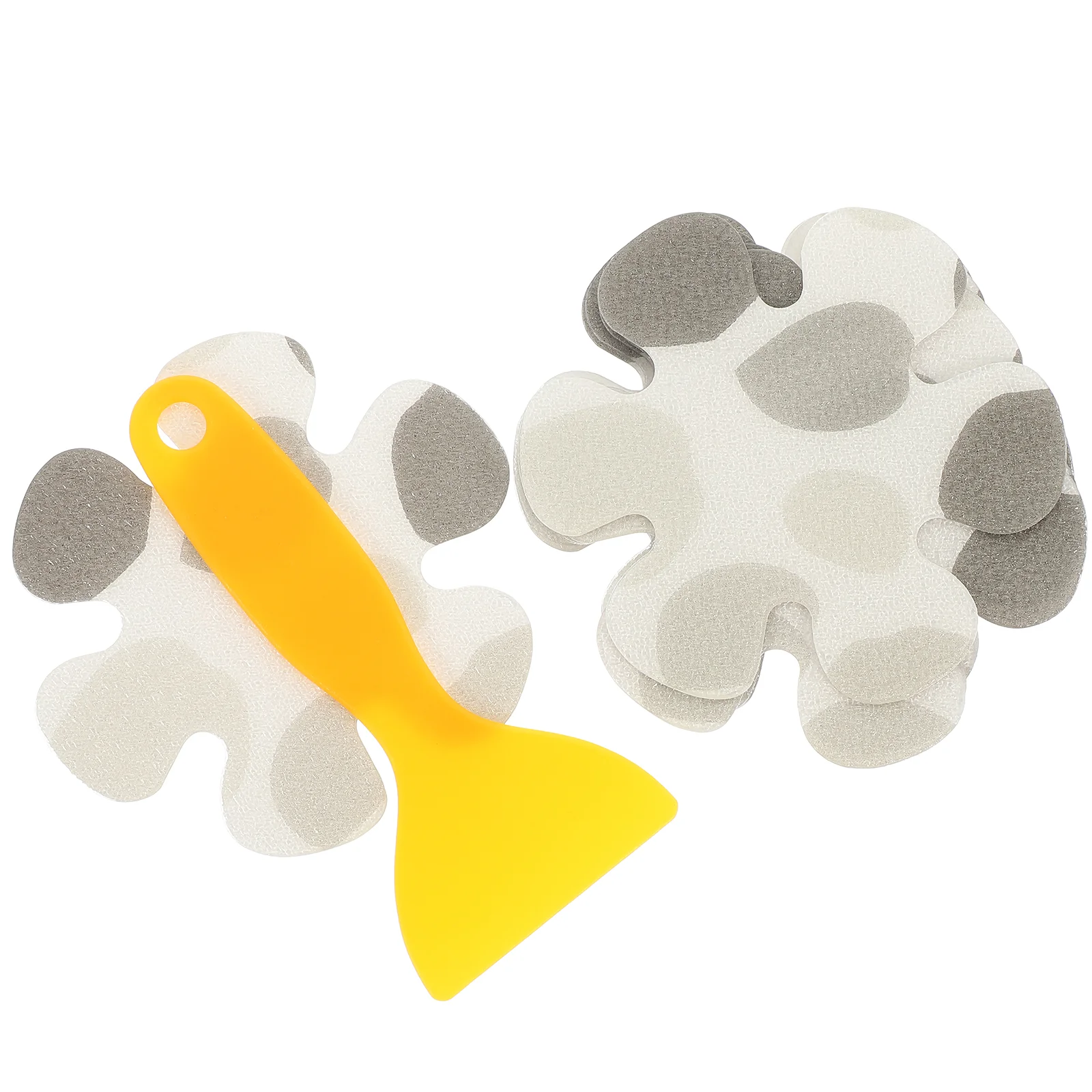 

Gray Gravel Flower Shape Bathtub Stickers Non-slip Decor Floor Decals for Bathroom