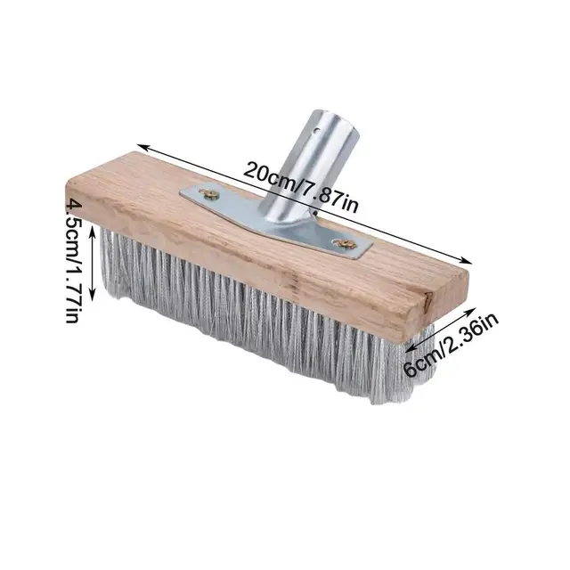 Scopa Metallica Per Giardino Con Manico 190cm, Filo Metallico 30cm - Per Rimuovere Erbacce, Muschio e Macchie Ostinate - Spazzola Esterni Per Patio, Terrazza