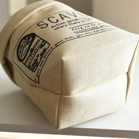 Hanging Storage Bag Cotton Linen Small Fabric Flower Pot Storage Basket Collapsible Convenient Decor for Room Wall Door Closet 6