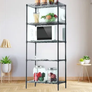 5 Tier Large Storage Rack Wire Storage Shelving Unit Shelves for Home Kitchen Living Room Garage Metal Storage Shelf Rack