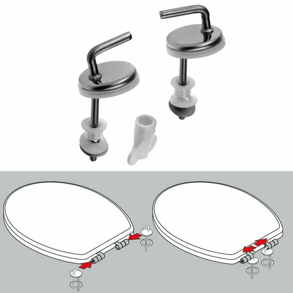 2pcs Toilet Cover Hinges Top Fix WC Toilet Seat Hinges Fittings Replacement Mounting Screw Seat Cover toilet seat accessories toilet hinge replacement