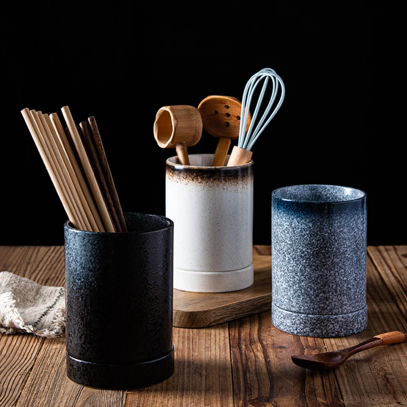 Japanese Ceramic Kitchen Restaurant Household Drain Chopsticks Storage Rack Chopsticks Box Creative Tableware Kitchen Supplies ceramic chopsticks holder