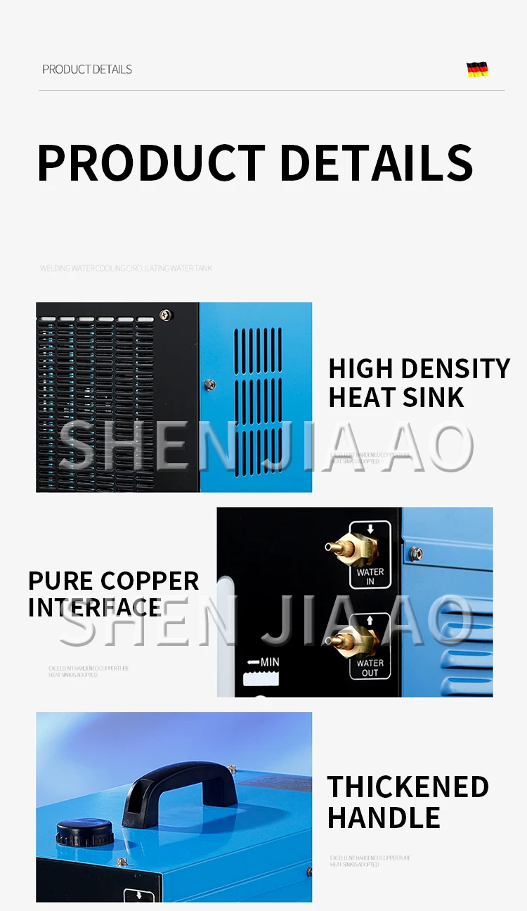 CT-10L Portable Industrial Water Chiller 10L Low-db High Lift Pump Cooler TIG We