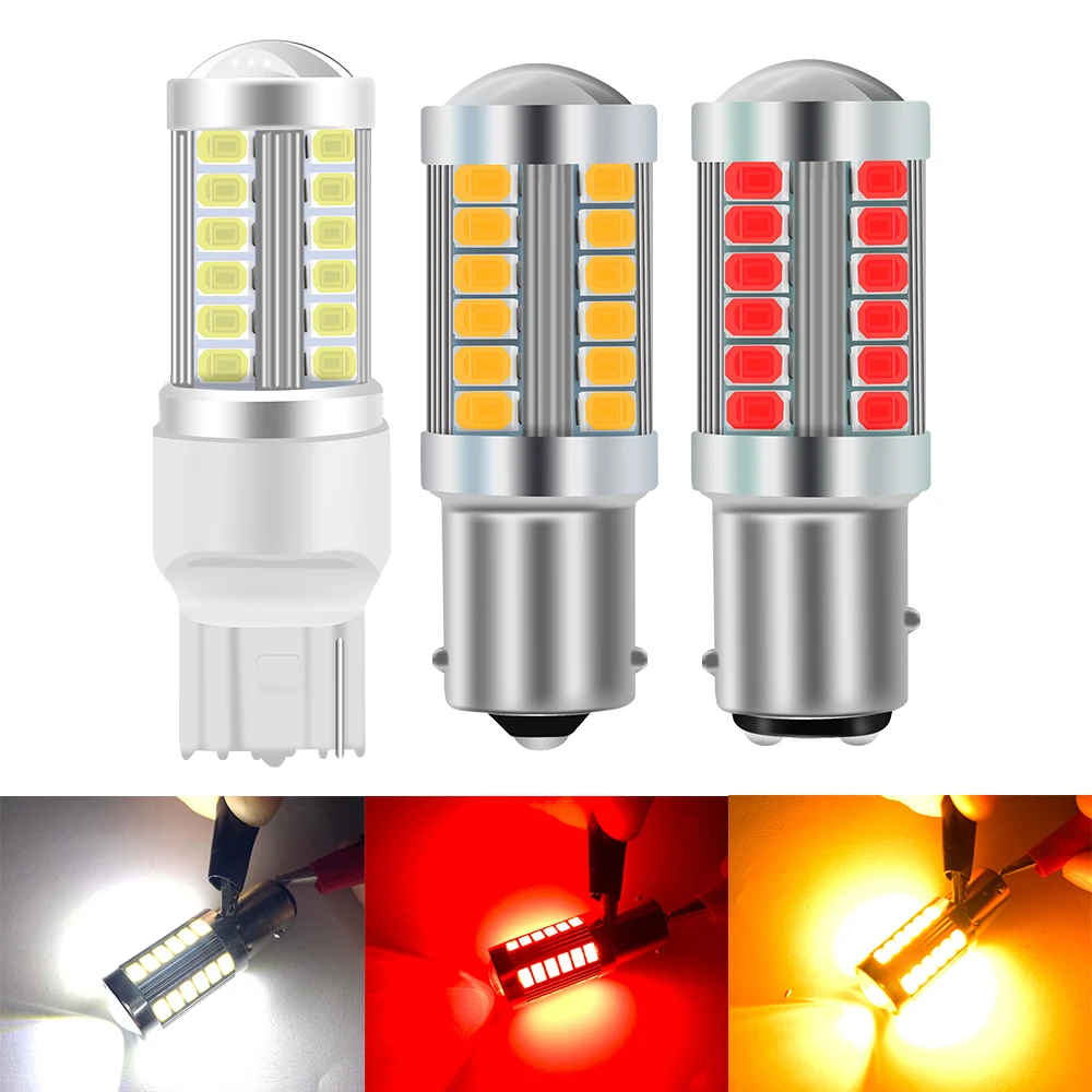 

2X 1156 BA15S P21W 1157 P21/5W BAY15D BAU15S PY21W T20 7443 7440 3157 LED Car Tail Bulb Brake Reverse DRL Signal Light 12V 24V