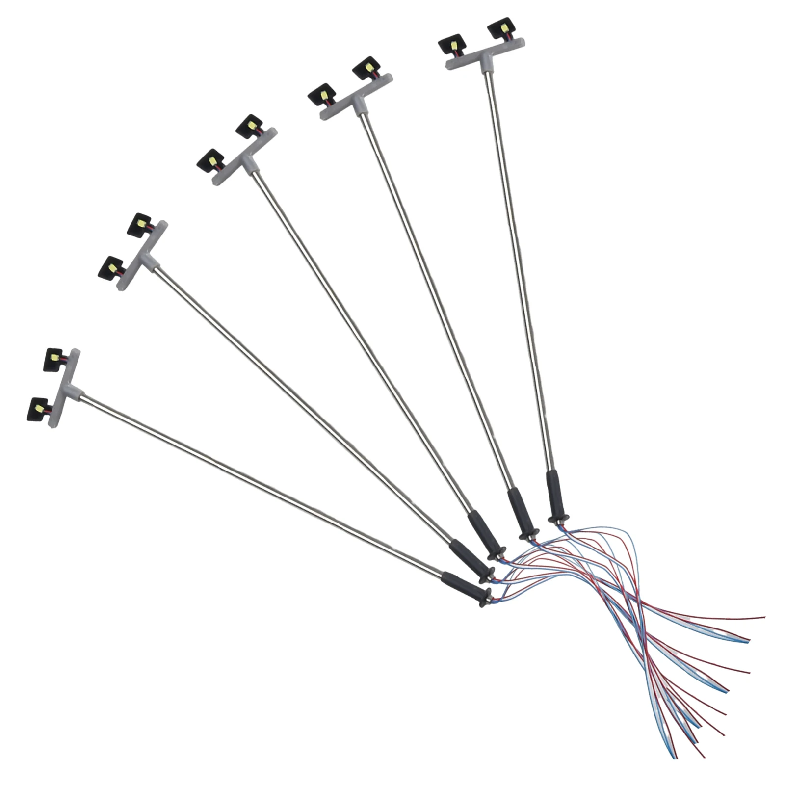 5 Pcs Portalampada Oo Scale Gauge 1:76 Led Realizzati Segnali Nani Verdi/Rossi Twin Led Model Train Scenery Street Layout Accessori