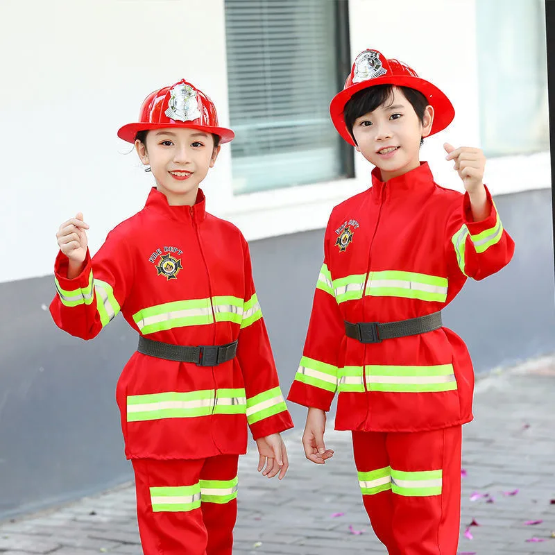Kinder Feuerwehr mann Ausrüstung Feuerwehr mann Kostüm Bauarbeiter