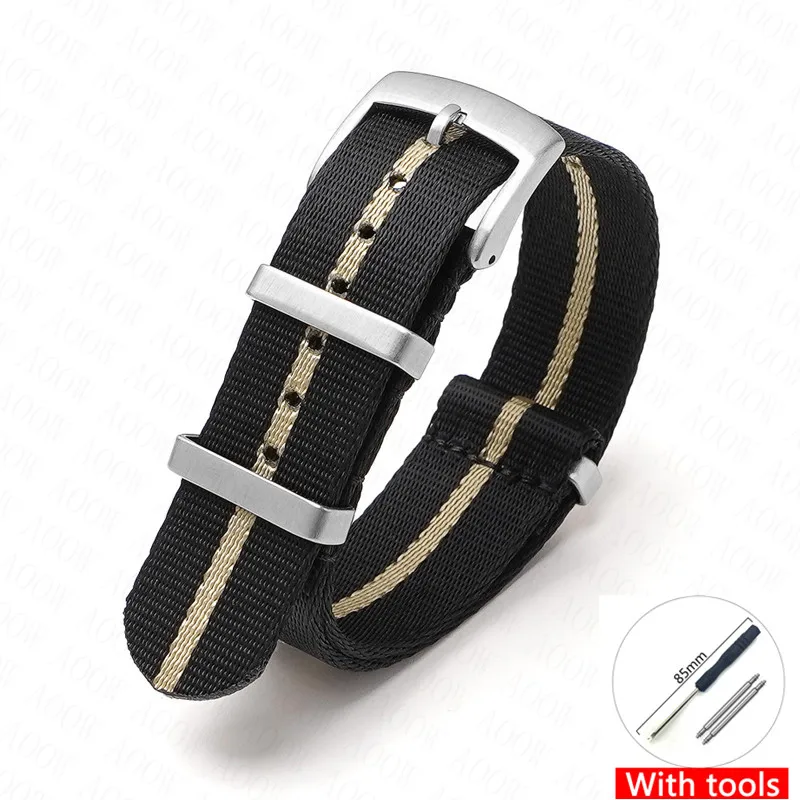 Universal Nylon Sport Canvas Watch Band Bracelet - Men's Strap in Multiple Sizes