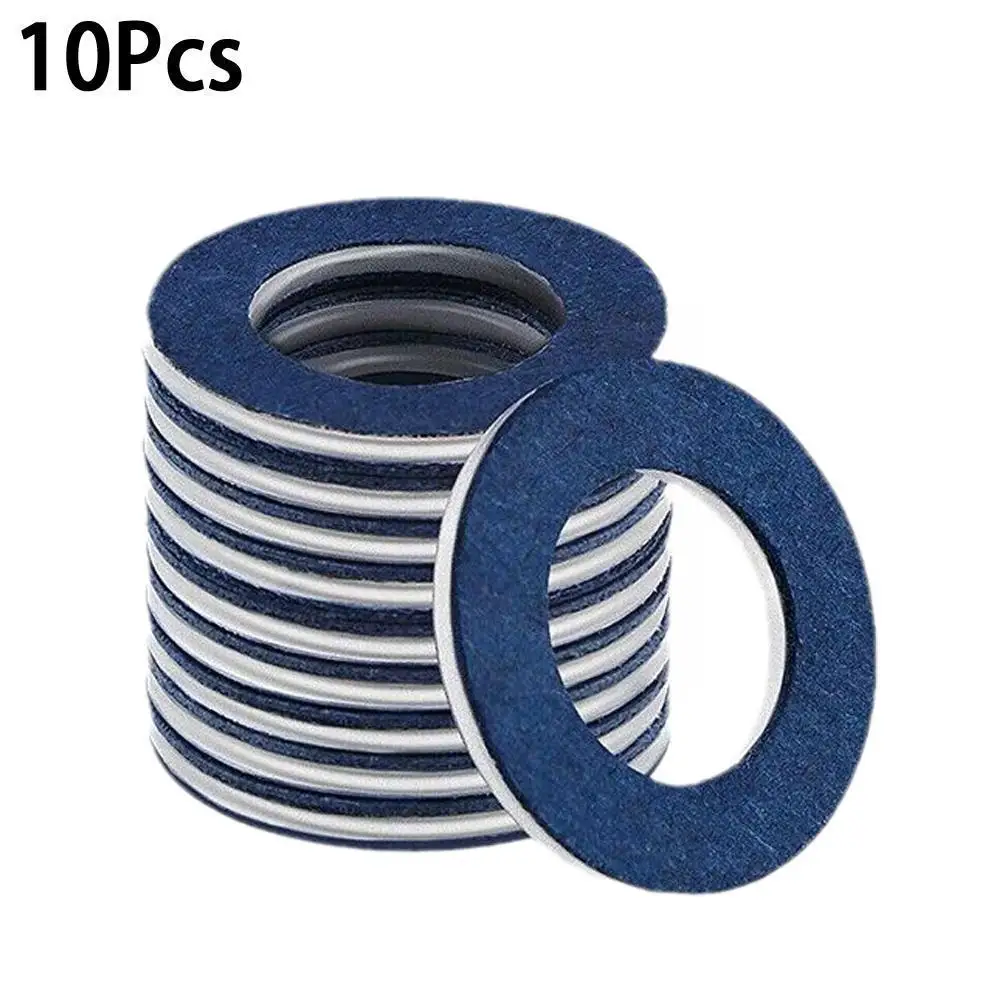 10pcs 12mm Hole Nut Seal Oil Pan Oil Drain Screw Gasket Washer Suitable For TOYOTA Oil Drain Plug Gasket Sealing Washers Oil Drain Plug Seal Washer