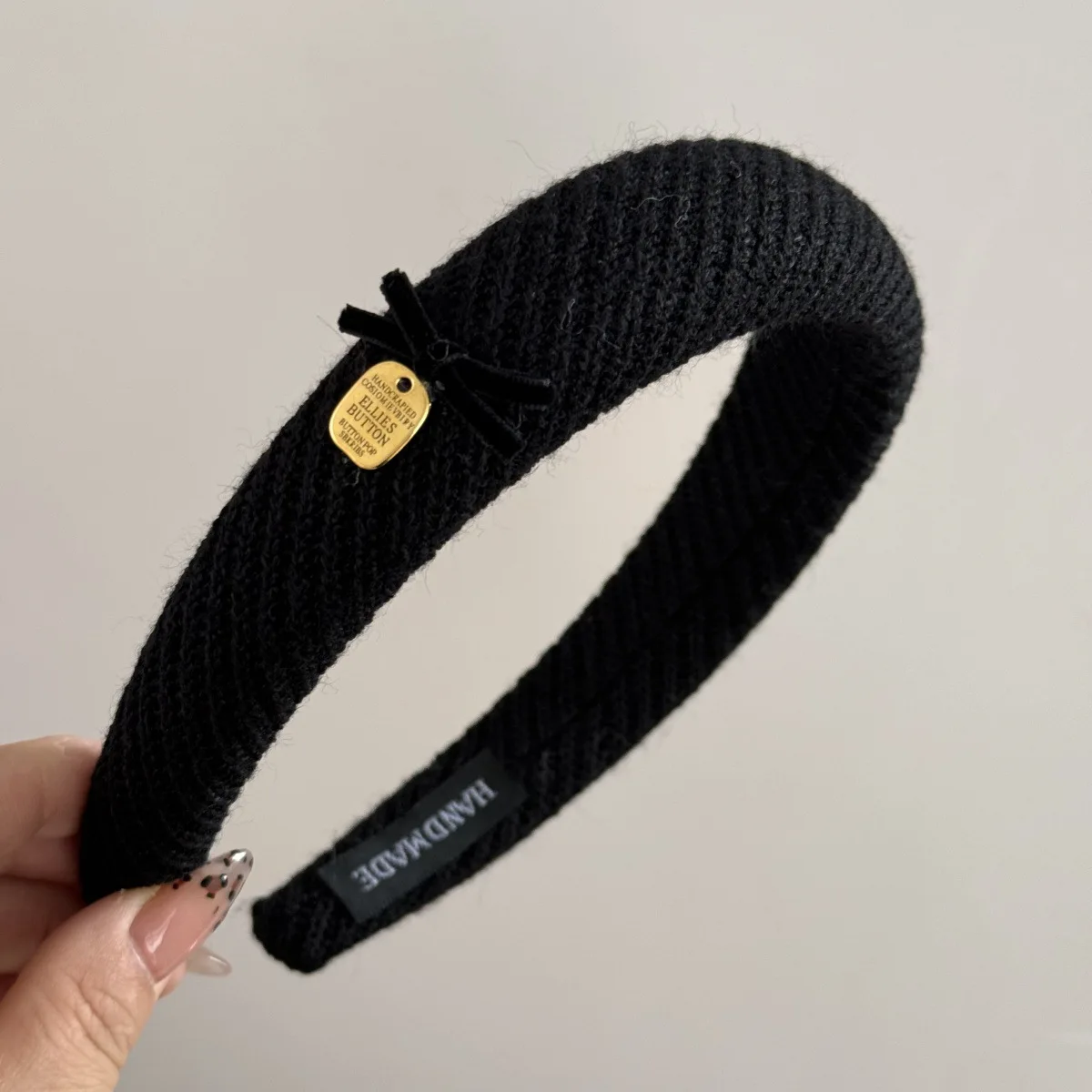 Gentle brown fabric headband bow 6