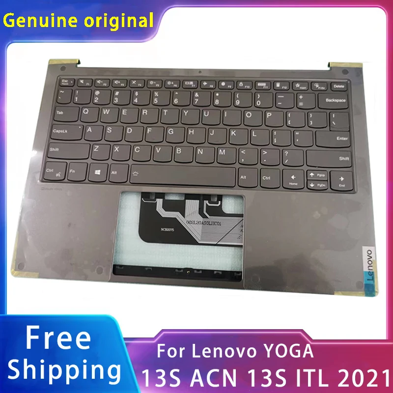 

New For Lenovo YOGA 13S ACN 13S ITL 2021 Replacemen Laptop Accessories Palmrest And Keyboard With Backlight Grey