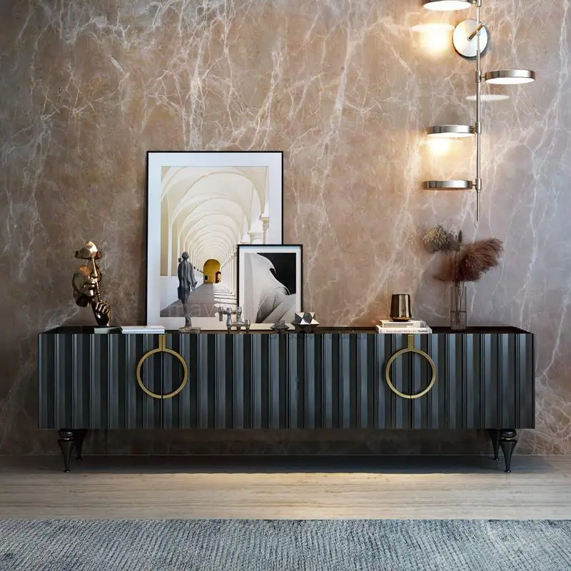 

Italian High-End Living Room Light Luxury Tv Cabinet Modern Minimalist Home Furniture Large Villa New Rock Board Floor Cabinet