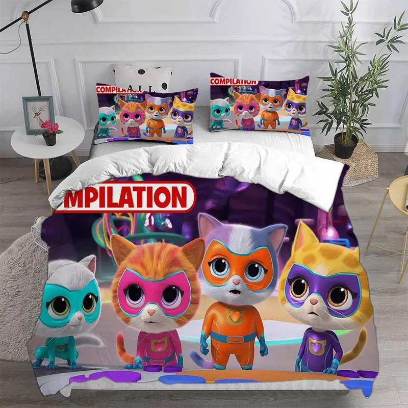 Mateju Parure Copripiumino con 3D AnimaleStampa Digitale e Federe in Microfibra Set di Biancheria da Letto per Letto Singolo Matrimoniale King (140x200cm (2pcs),Gatto Arancione