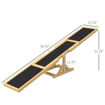 Dog Agility Ramp,Pet Seesaw,Fir Wood Large Dog Exercise Platform with Anti-Slip Surface,Dog Agility Ramp 5