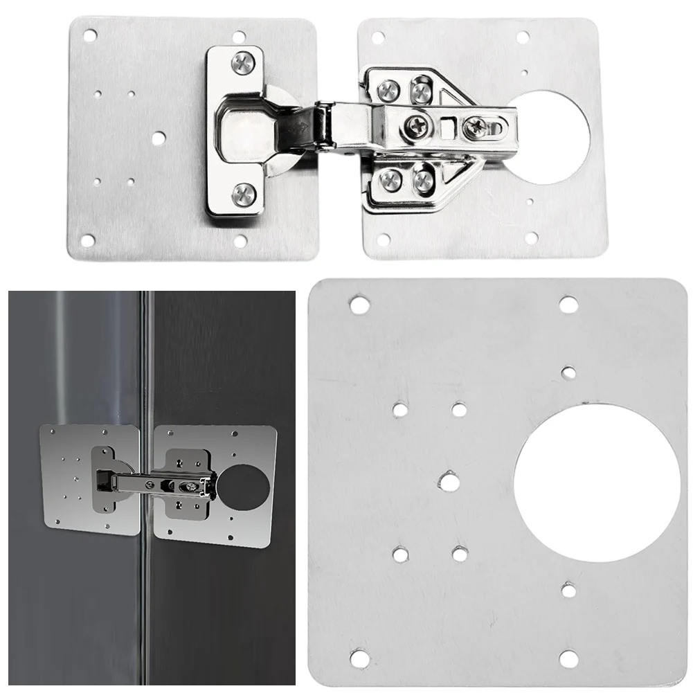 Stainless Steel Fix The Hinge Side Plate Repair Piece with Screw Kitchen Cupboard Door Hinge Repair Kit for Cupboard Cabinet