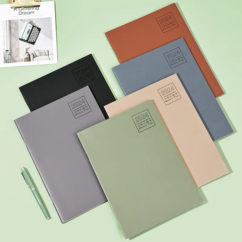 

A4 Agenda 2024 Notebook Planner 365 Days Notepad Monthly Plan Goal Habit Tracker Diary Schedule Organizer Office Stationery Gift