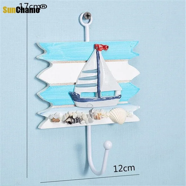Mediterrán Stílusú Tengeri Kiegészítők Otthoni Bútor Kabát Fa Kampó Fürdőszoba Konyhai Dekoráció Kreatív Kis Horog - Image 5