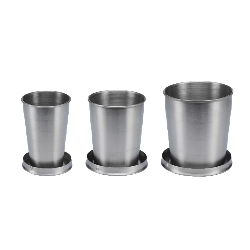 75ml/150ml/250ml Portable Stainless Steel Folding Cup Outdoor