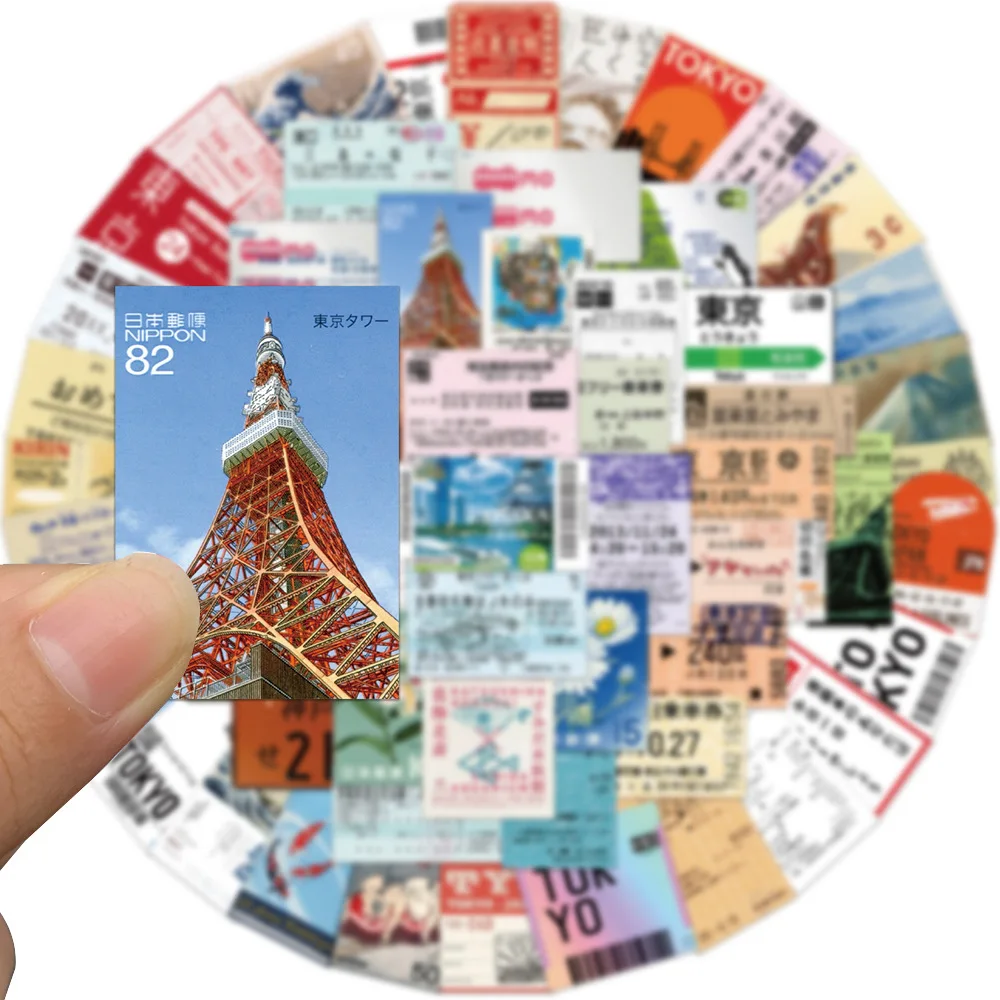 10/30/60PCS Japan Tokyo Stamp Stickers Collection Graffiti Decals DIY Laptop Phone Notebook Suitcase Iconic Stickers Classic Toy 4