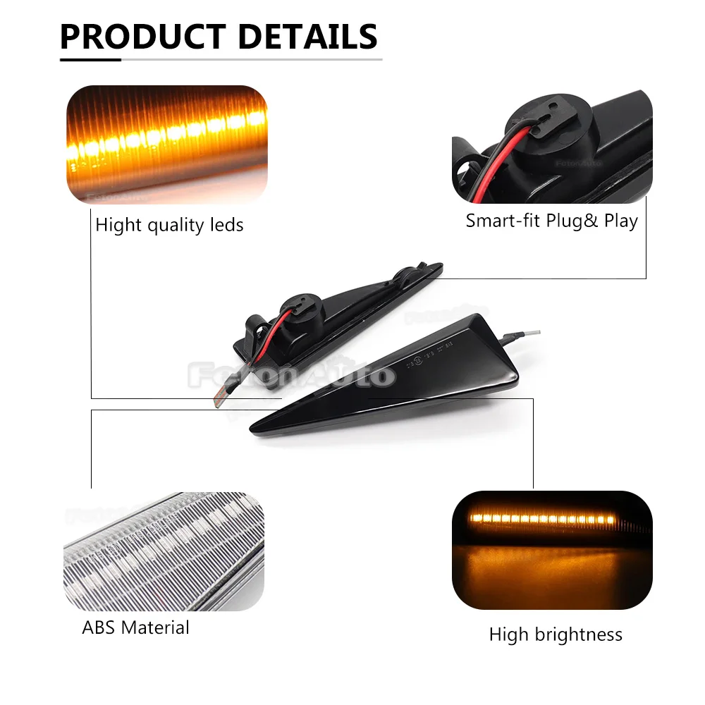 Clignotants Dynamiques LED Crystal 2 Pièces Pour Mégane MK2, Espace MK4, Scenic MK2 - Plug & Play
