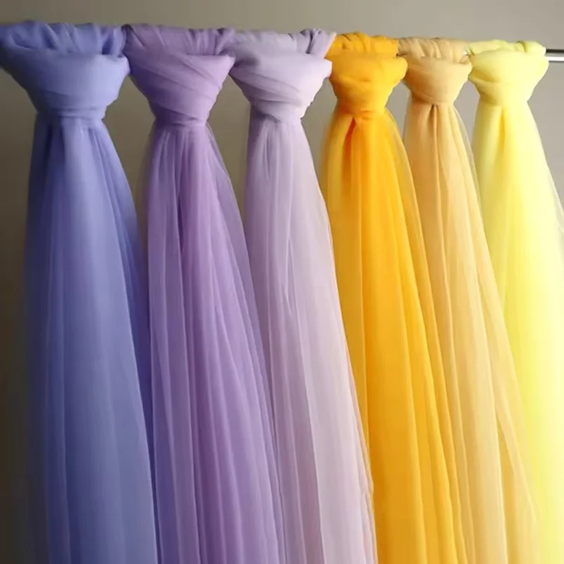 Elegant Yellow Soft Tulle Fabric for Weddings and Formal Events